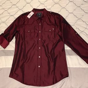 Deep dark red shirt small